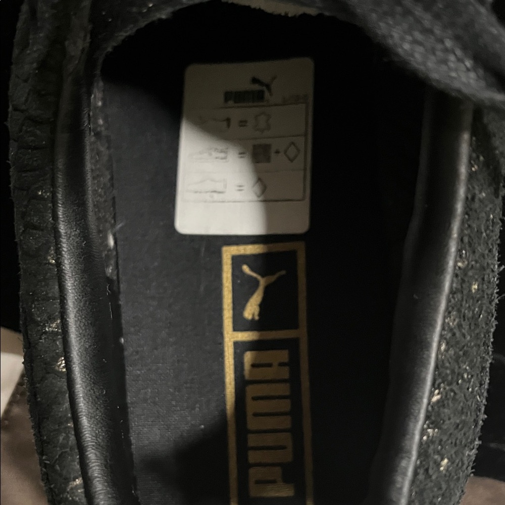 Puma suede Black and gold Sneakers - Picture 4 of 10